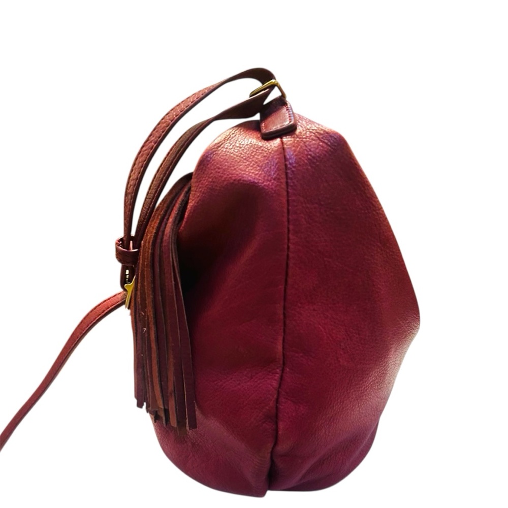 Margot Brand Burgundy Leather Shoulder Bag; IGUC - Picture 2 of 12